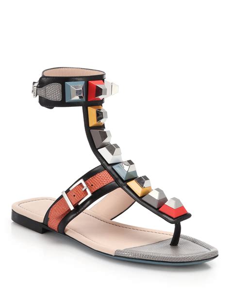 fendi studded leather sandals|discounted fendi sandals.